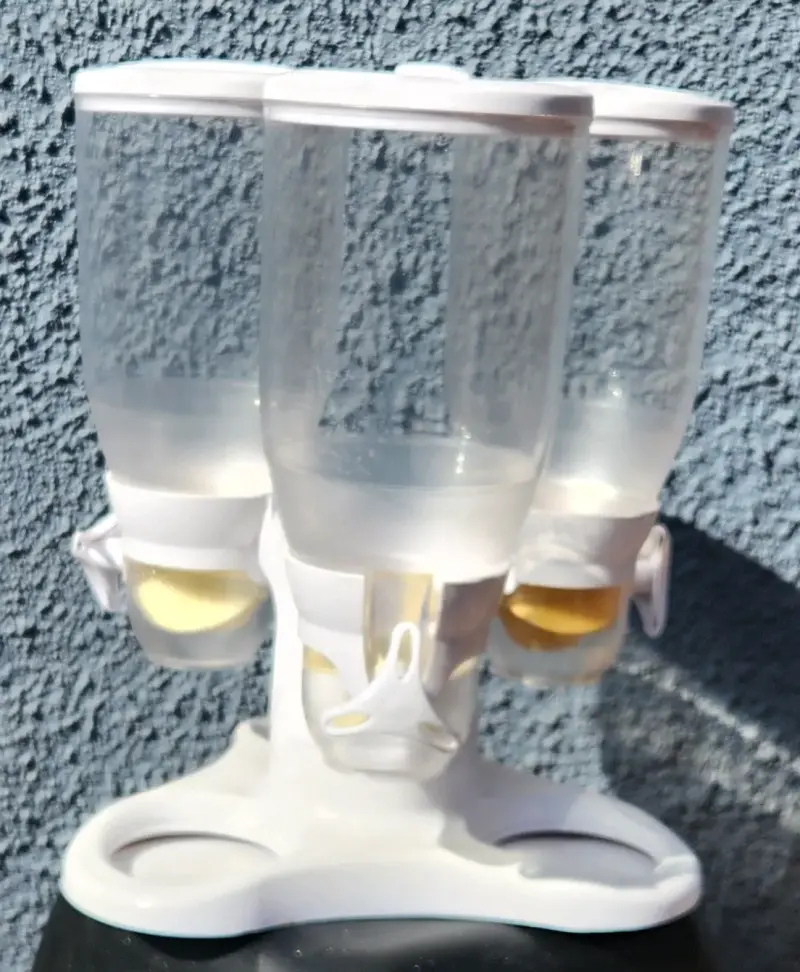 Dispensador de cereal triple blanco - 1