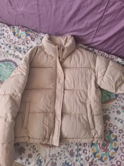 Puffa beige para mujer talla S - miniatura 1