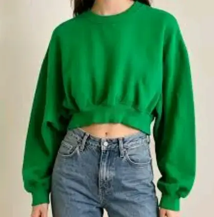 Polerón verde Zara crop para mujer nuevo retorno