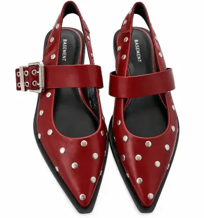 Zapatos burdeo con tachas Basement - miniatura 2