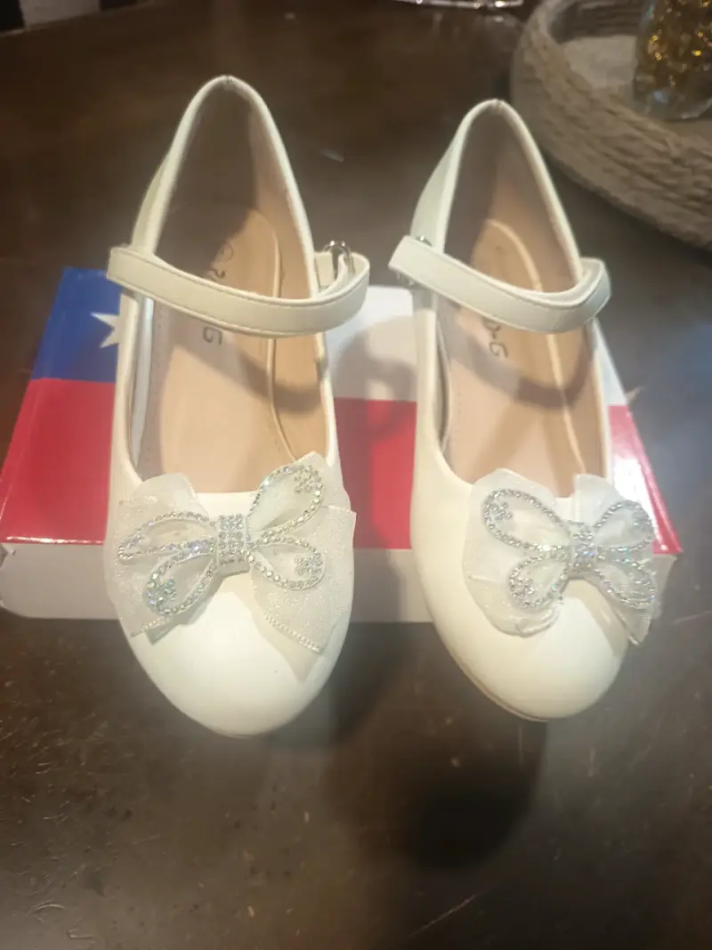 Zapatos de niña blancos con moño talla 32 - 4