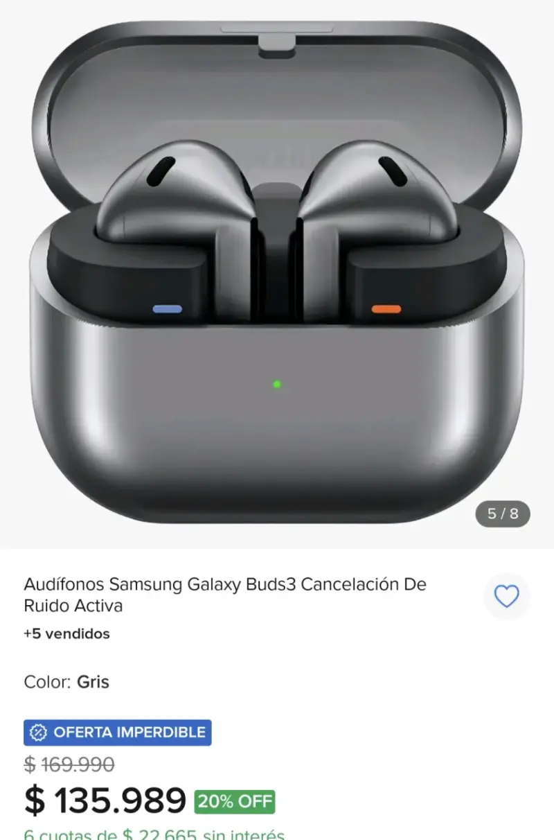 Audífonos Samsung Galaxy Buds3 con Cancelación de Ruido