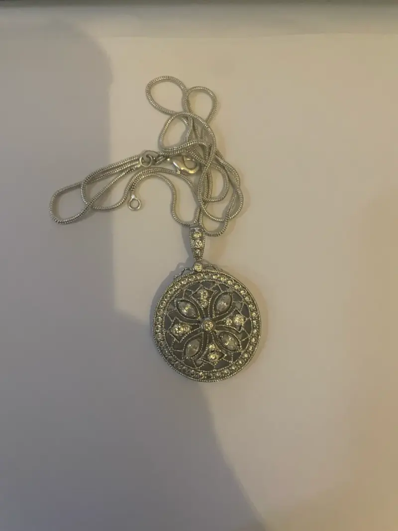 Colgante redondo de plata 925 con circoni - 1