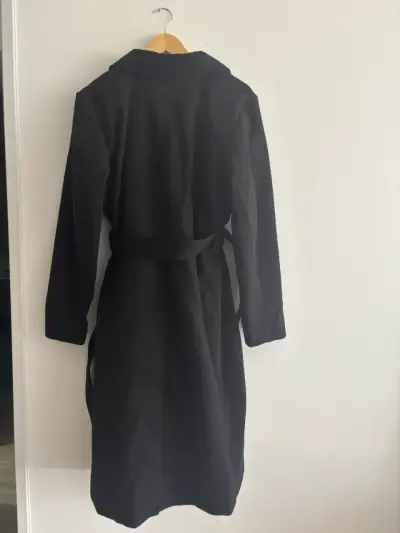 Abrigo negro largo con cinturón H&M - miniatura 4