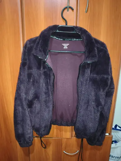 Chaqueta de felpa Calvin Klein morada - miniatura 2