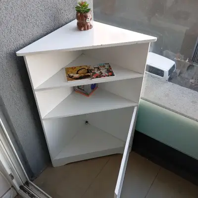 Estante Esquinero Blanco con Puerta - miniatura 2