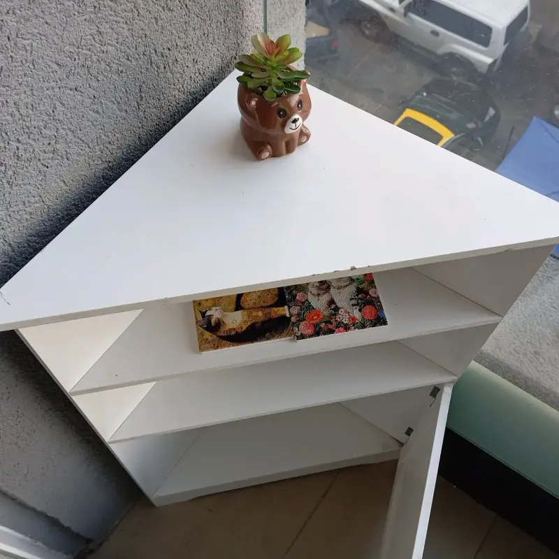 Estante Esquinero Blanco con Puerta - 3