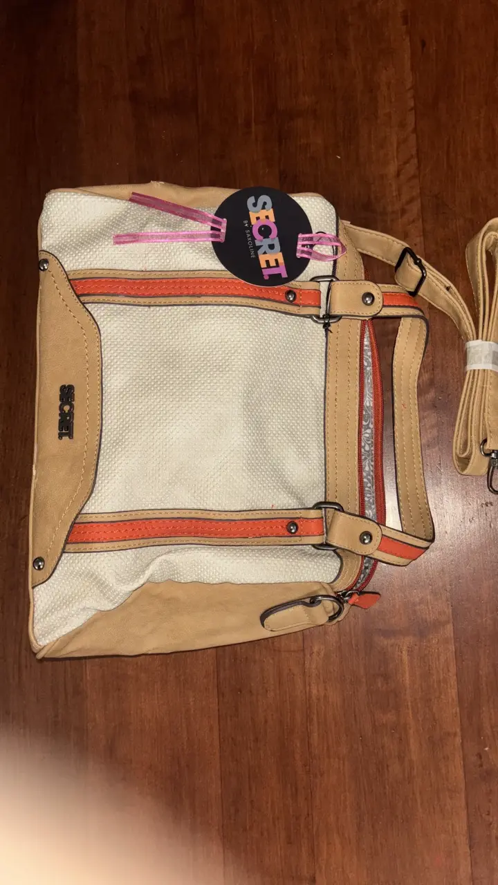 Bolso Secret beige y naranja