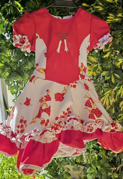 Vestido de huasita más falso y zapatos de charol - miniatura 1