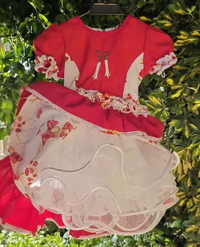 Vestido de huasita más falso y zapatos de charol - miniatura 2