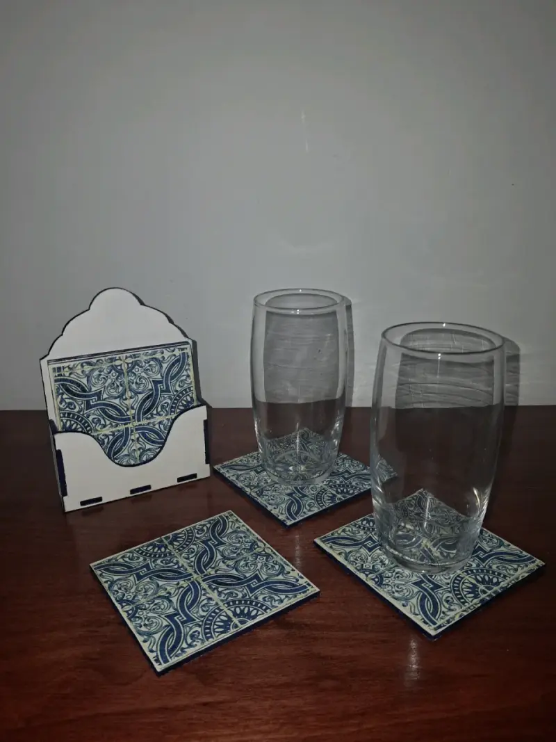 Set de posavasos decorativos con soporte