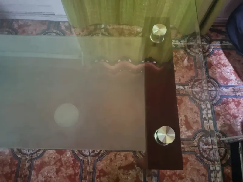 Mesa de centro de vidrio y madera moderna - 6