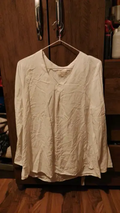 Blusa blanca de algodón para mujer - miniatura 1