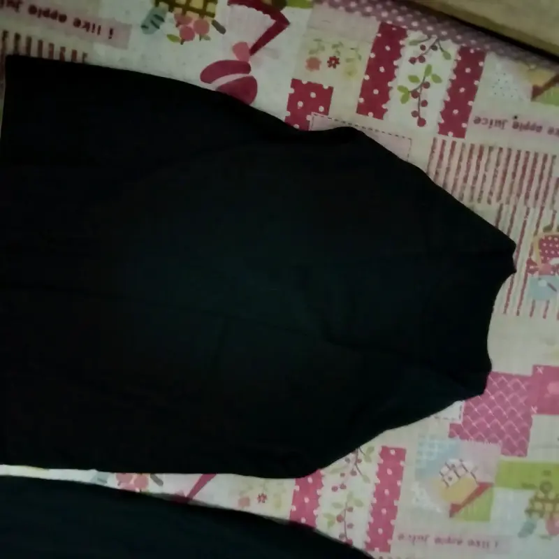 Polera negra de manga larga unisex - 1