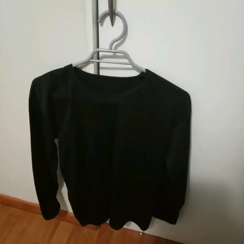 Polera negra de manga larga unisex - 2