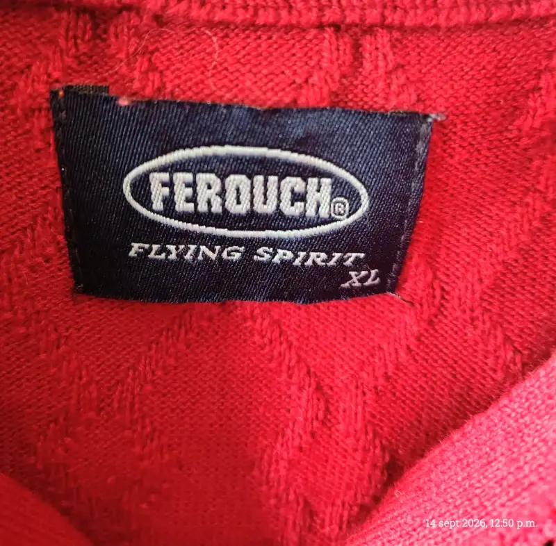 Suéter rojo con cierre Ferouch para hombre - 2