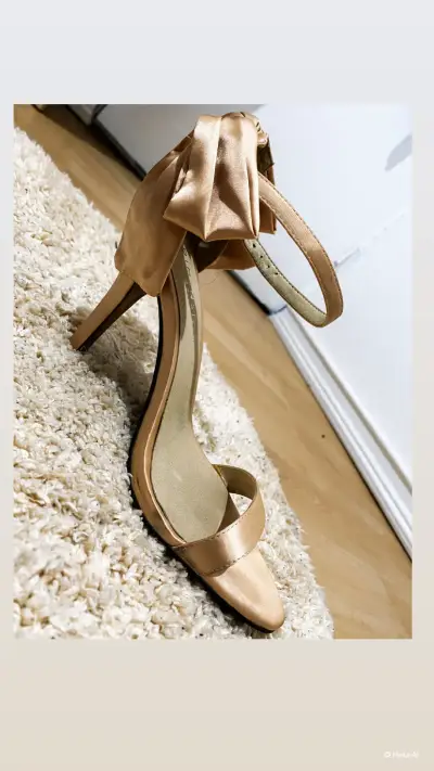 Tacones dorados con lazo Dimension Azul - miniatura 2