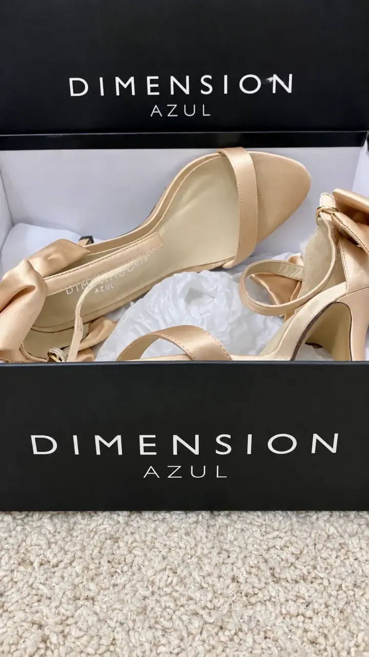 Tacones dorados con lazo Dimension Azul - 3
