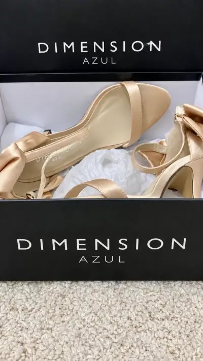 Tacones dorados con lazo Dimension Azul - miniatura 3