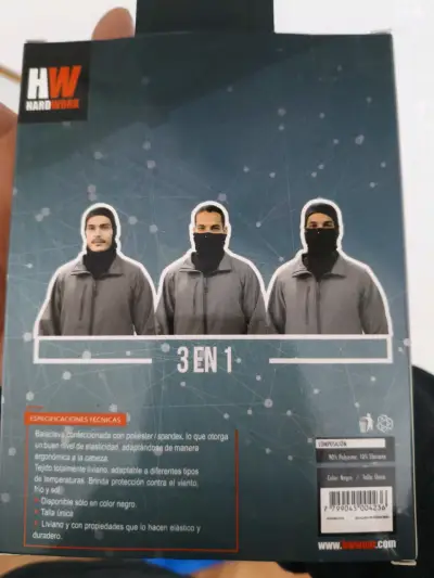 Balaclava híbrida multifuncional HW negra - miniatura 2