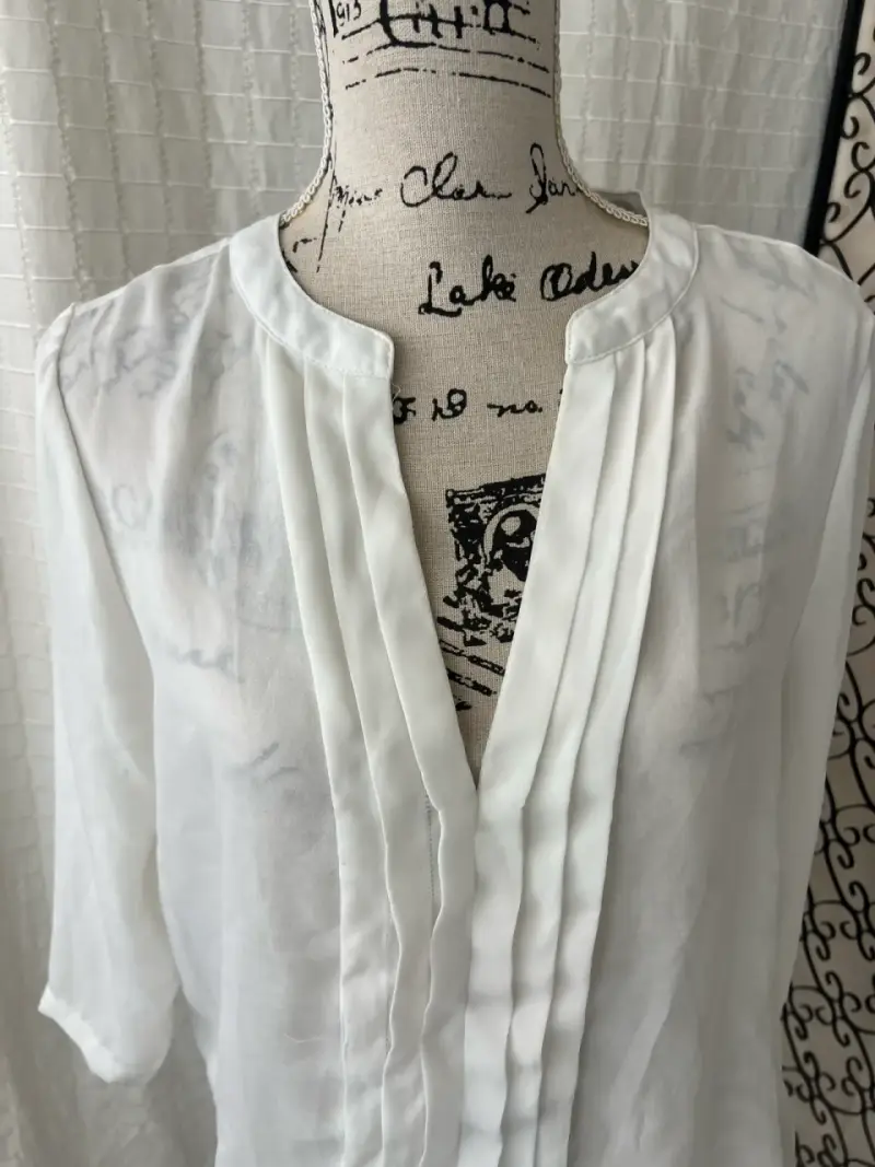 Blusa blanca de gasa Marquis talla XL da para L - 2