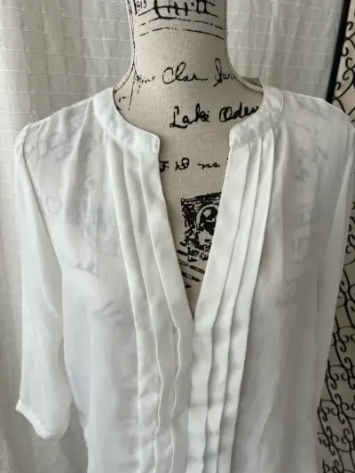 Blusa blanca de gasa Marquis talla XL da para L - miniatura 2