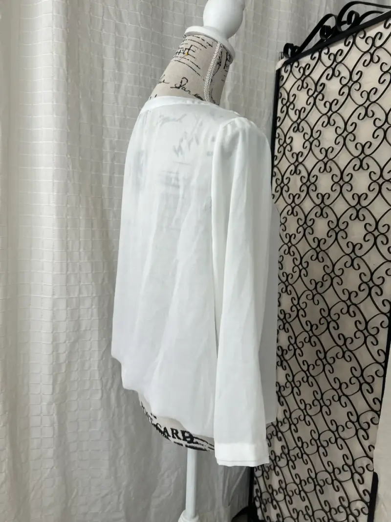 Blusa blanca de gasa Marquis talla XL da para L - 3