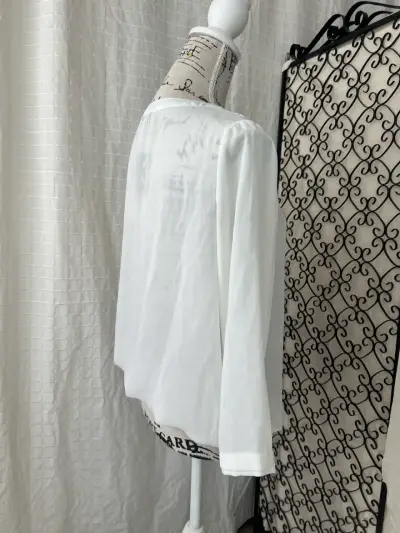 Blusa blanca de gasa Marquis talla XL da para L - miniatura 3