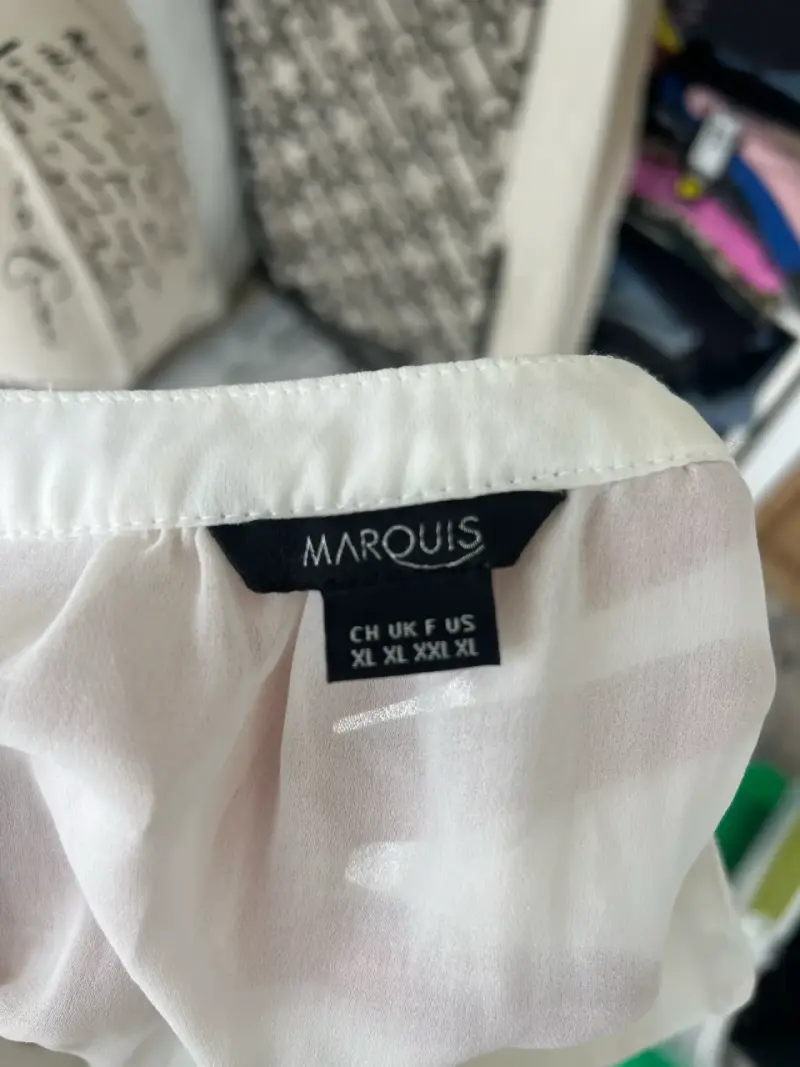 Blusa blanca de gasa Marquis talla XL da para L - 4