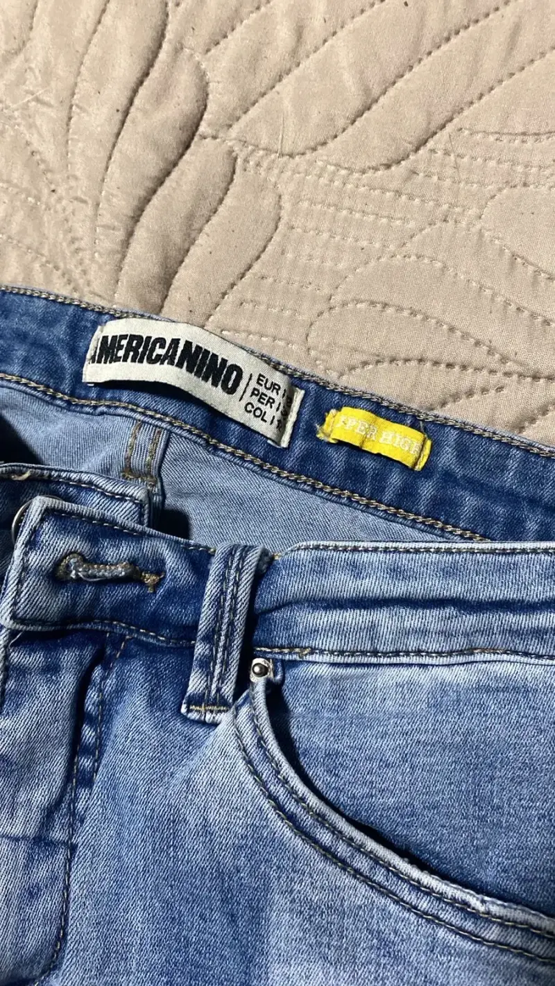 Jeans azul desgastados Americano para mujer - 2