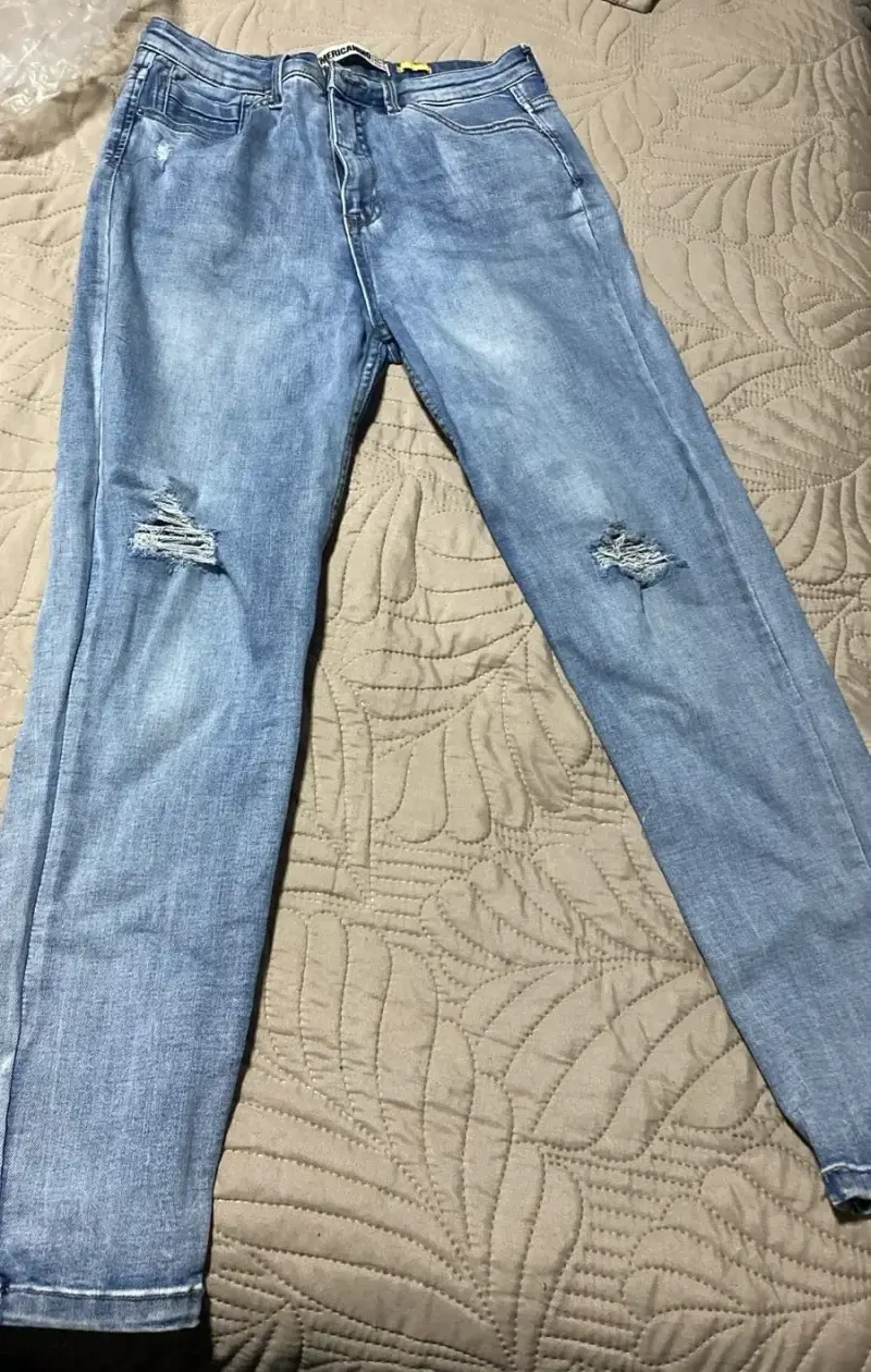 Jeans azul desgastados Americano para mujer - 1