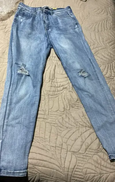 Jeans azul desgastados Americano para mujer - miniatura 1