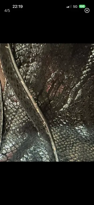 Cartera Michael Kors negra con textura de serpiente - miniatura 5