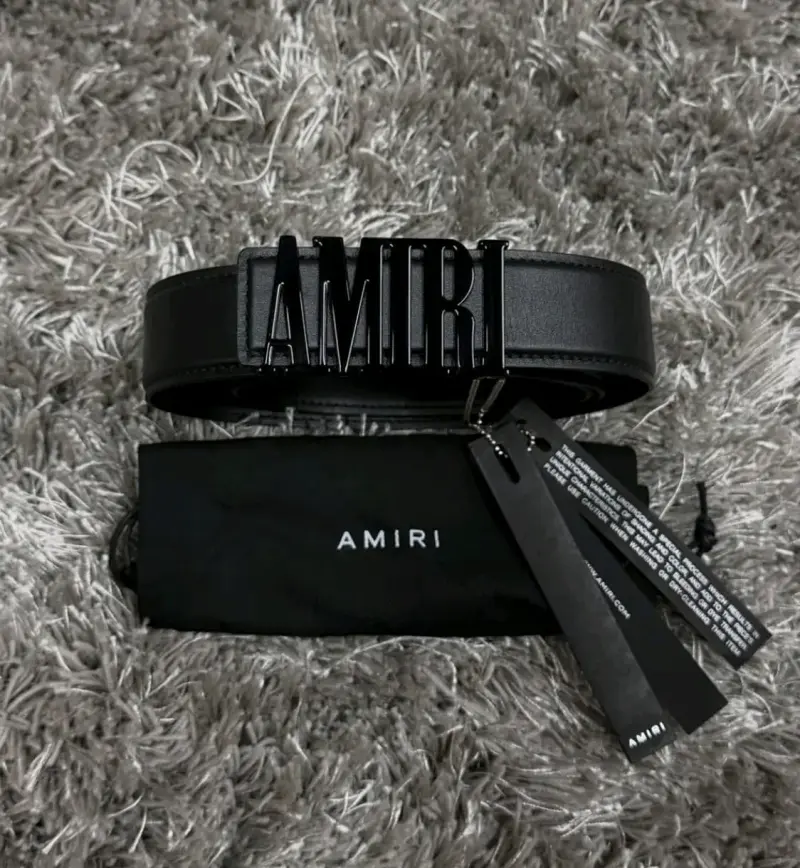Cinturón de cuero negro Amiri con hebilla grande - 1