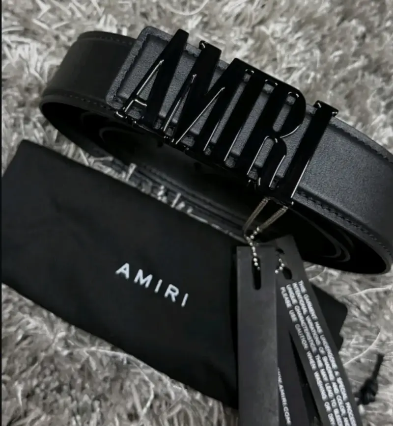 Cinturón de cuero negro Amiri con hebilla grande - 3