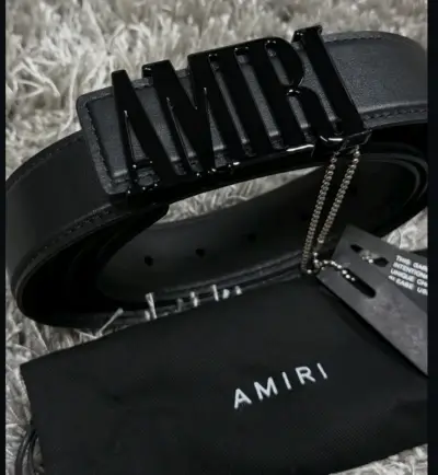 Cinturón de cuero negro Amiri con hebilla grande - miniatura 4