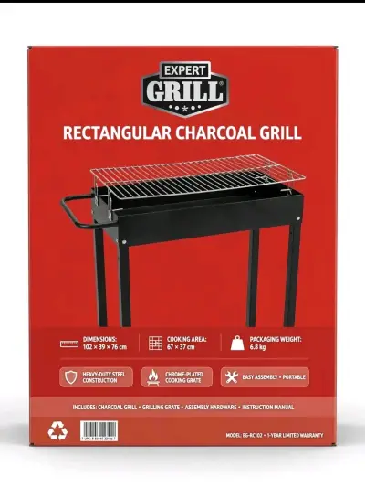 Parrilla a Carbón Rectangular Expert Grill - miniatura 1