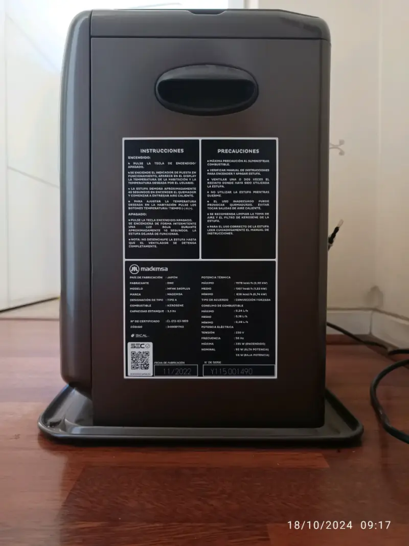 Estufa a kerosene Mademsa MFHK 540PLUS - 4