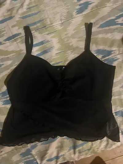 Top negro de encaje para mujer - miniatura 1