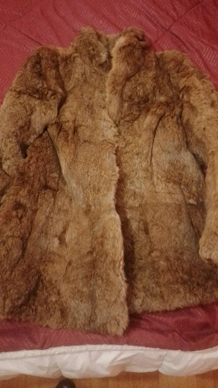 Abrigo de piel sintética marrón para mujer - 2