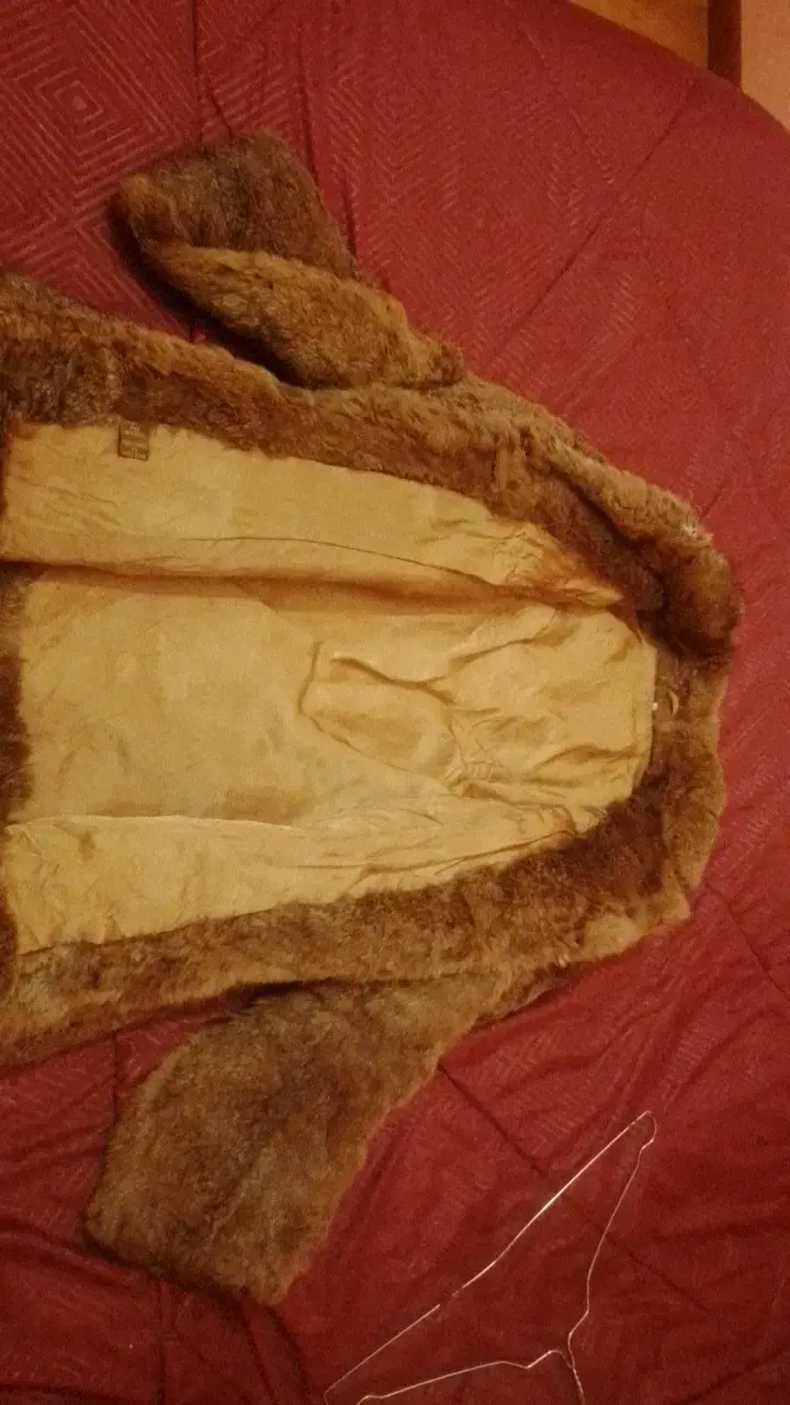 Abrigo de piel sintética marrón para mujer - 4