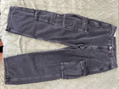 Pantalones cargo gris oscuro H&M Loose - miniatura 1