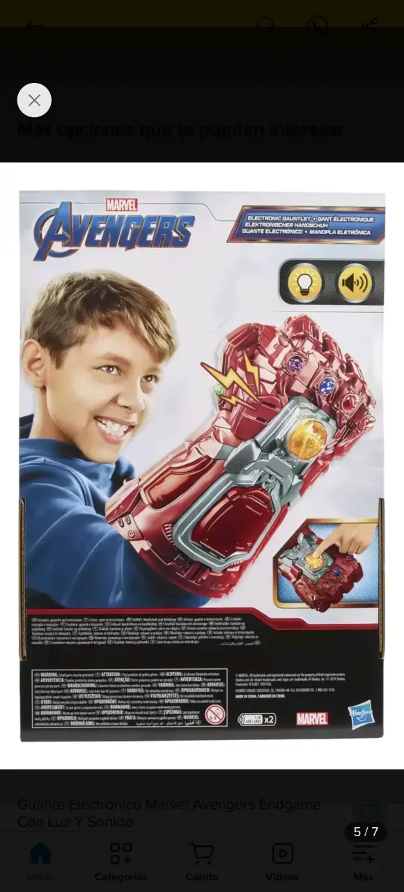 Guante Electrónico Marvel Avengers con Luz y Sonido - 5