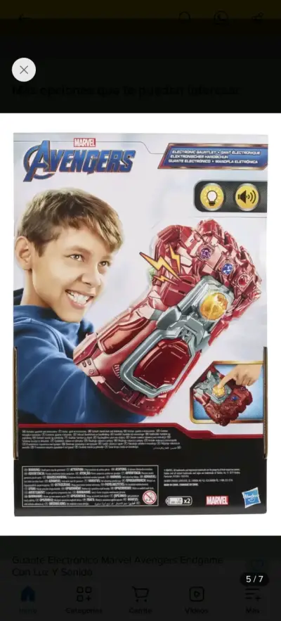 Guante Electrónico Marvel Avengers con Luz y Sonido - miniatura 5