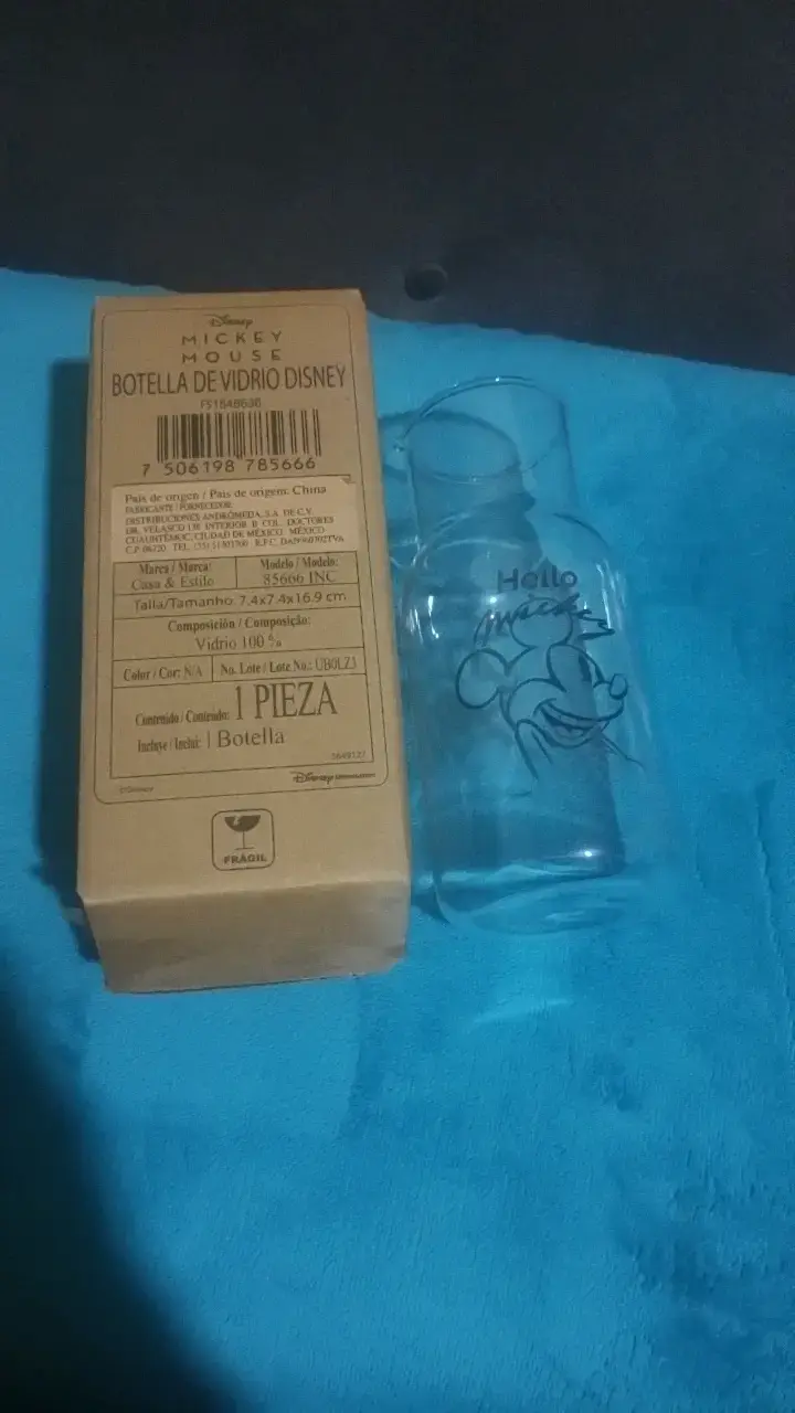 Botella de Vidrio Disney Mickey Mouse