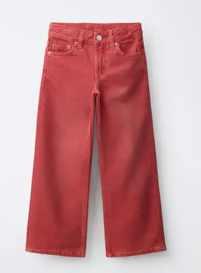 Pantalones anchos rojos para mujer Zara - miniatura 1