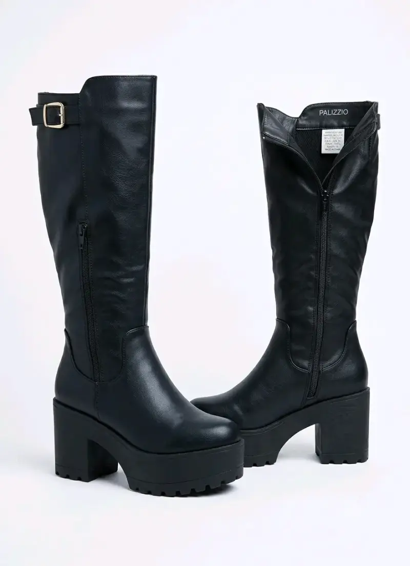 Botas negras de cuero sintético Palizzio - 3