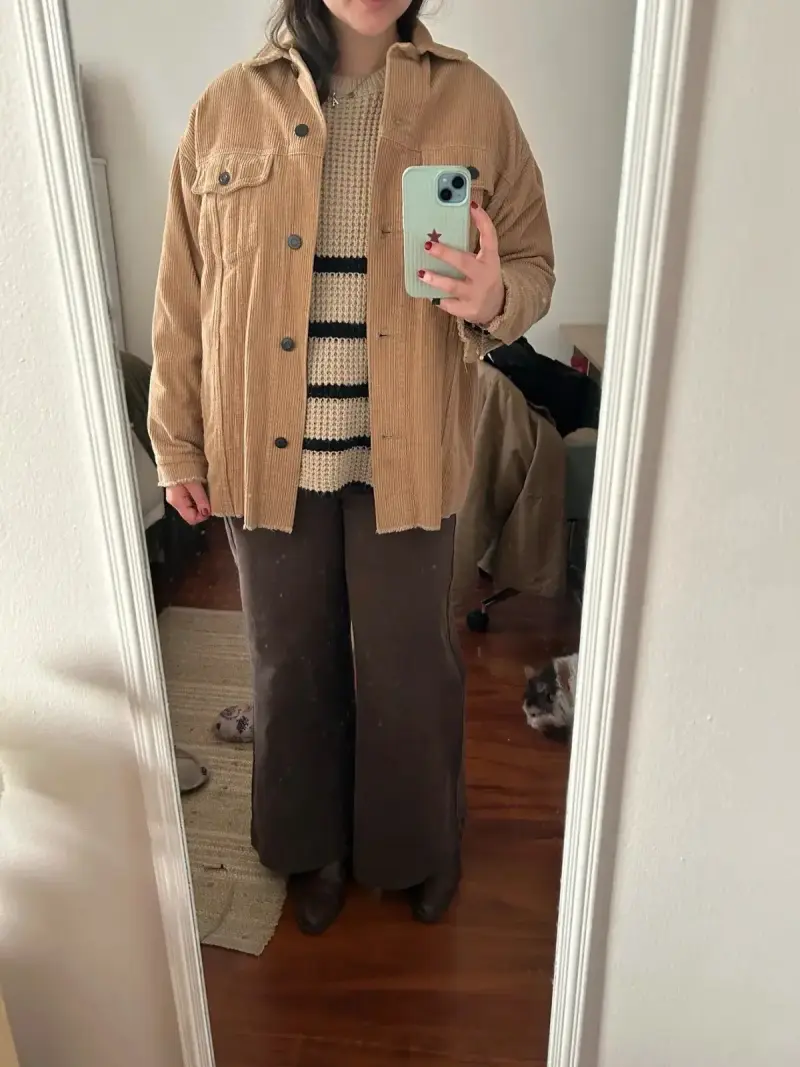 Chaqueta de pana beige Zara para mujer - 1