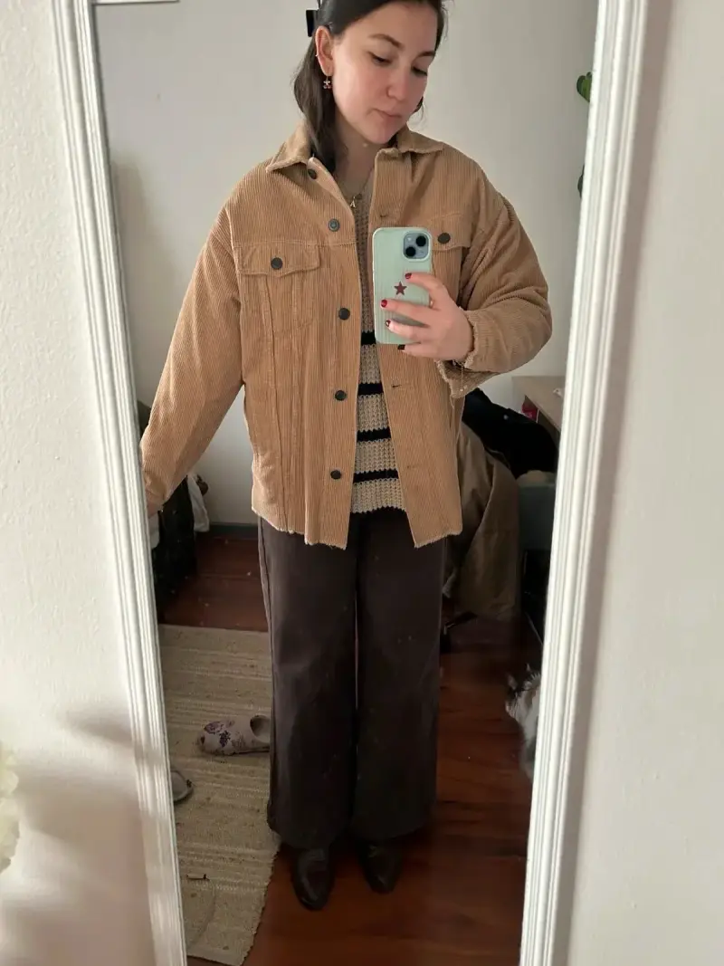 Chaqueta de pana beige Zara para mujer - 2
