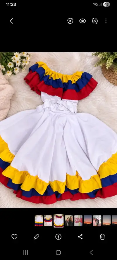 Conjunto típico colombiano para mujer - miniatura 1